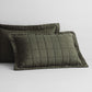 Abbotson Olive Linen Quilted Standard Pillowcase by Sheridan