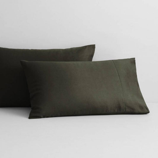 Abbotson Olive Linen Standard Pillowcase Pair by Sheridan