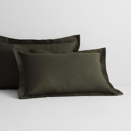 Abbotson Olive Linen Quilted Standard Pillowcase by Sheridan