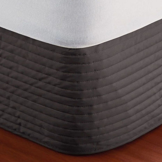 Classic Percale 300 Thread Count Quilted Bedskirt Charcoal by Sheridan