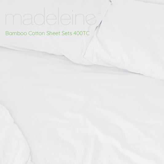 Madeleine Hotel Linen Bamboo Cotton Sheets Set - Granite