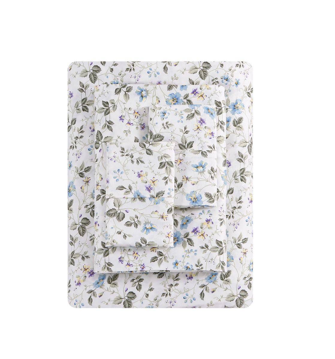 Laura Ashley Spring Bloom Wildflower 375THC Cotton Sheet Set