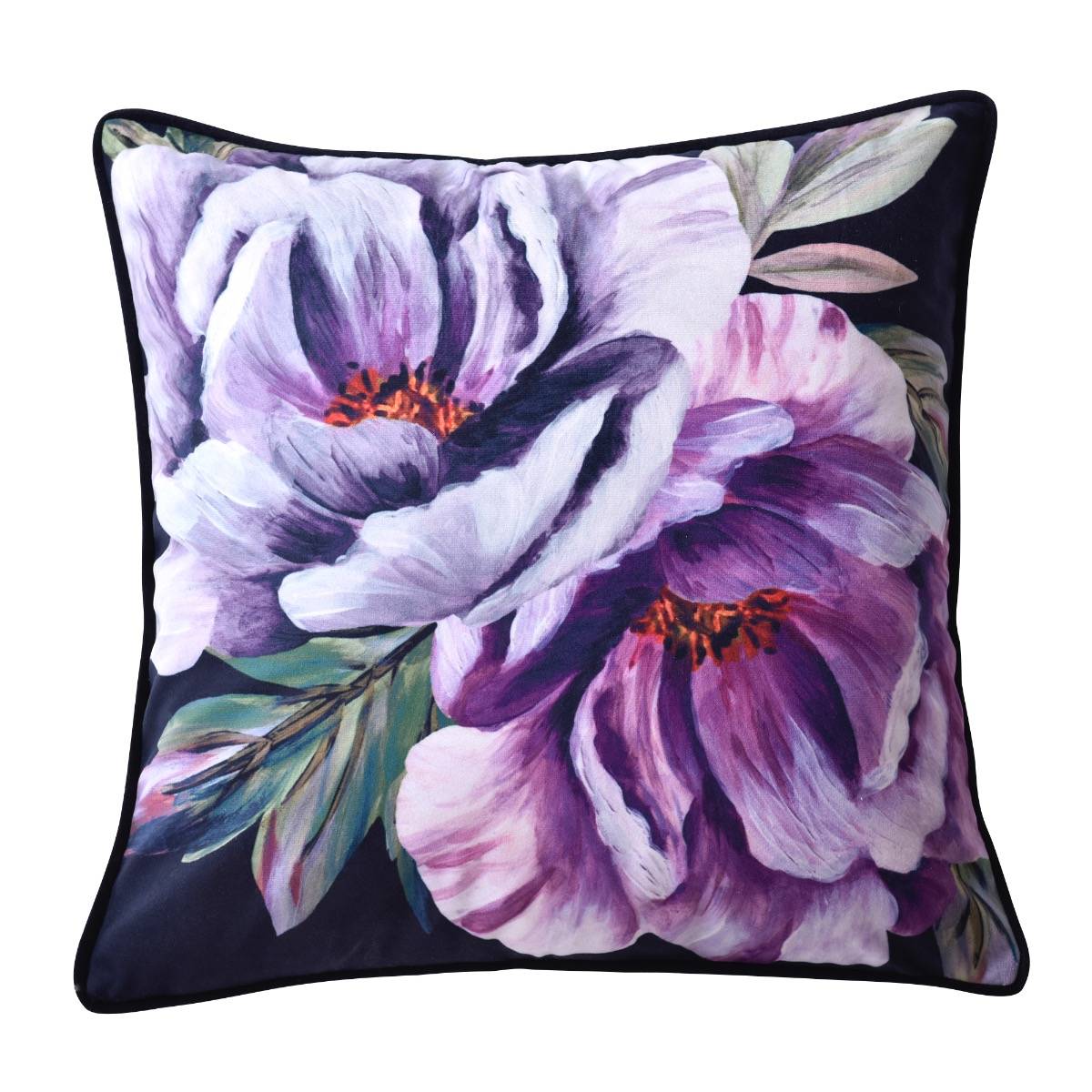 PEONY VELVET SQUARE CUSHION 43X 43CM BY BIANCA