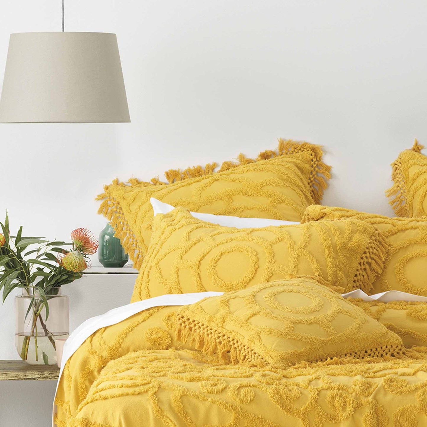 Santorini Bedspread Set Range Mustard by Bianca