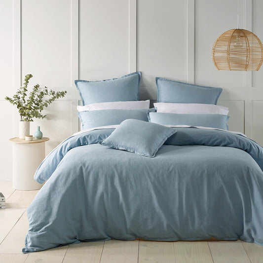 Wellington Soft Blue Quilt Cover Set by Bianca